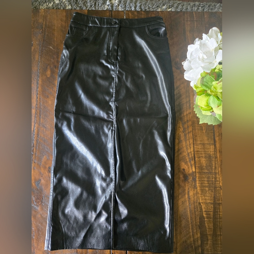 Bailey 44 NWT Pleather Soft Black Maxi Skirt Size 4